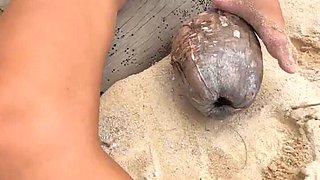 Masturbating on the Beach