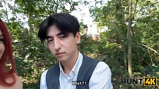 Hunt4k. huge boobed redhead tempted a stranger and fucked him in front of her boyfriend