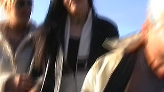 Two German sluts sharing big dick in thresome