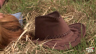 Redhead Cowgirl Wanted to Meet the New Ranch Worker and Make Him Feel at Home
