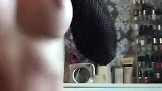 Glamour babe with big boobs masturbates in lingerie