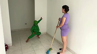 Sexy Pregnant Latina Finds A Horny Little Monster At Home Who In Exchange For Not Scaring Her Ends Up Fucking Her Hard