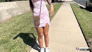Adorable teen babe wants to screw, stroke, and cum in public
