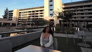 Young Black Chick with Big Tits Fucks Street Photographers Huge Shaft Covered in Facial Cumshots and Piss when he tricks her into Photo Shoot VS World Biggest Dick