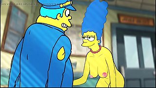 Married housewife has her way with a sheriff while her husband watches in this animated parody