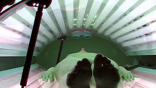 Hot teenager in solarium