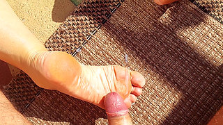 Amateur Blonde Mature Wife Enjoys Foot Worship Outdoors