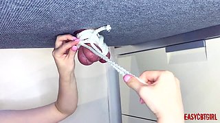 Mistress Tied Balls and Dick and Plays with Them Easycbtgirl