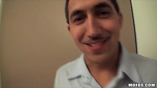 Hot latina with a pair of brilliant boobs is nailed in her hotel