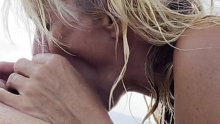 Cum in Mounth - Blowjob on the Beach - How Long Can You Last Without Cuming?