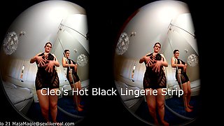 Cleo's Hot Black Lingerie Strip - Bbw Huge Tits