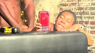Horny and wild amateur black couple do a hardcore cam show