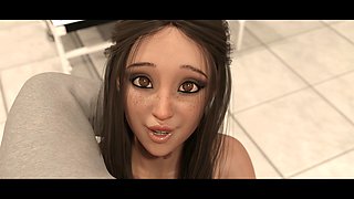 Futanari fuck girl, helping, big cock futanari