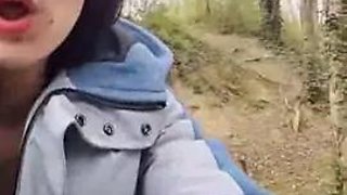Pretty face milf outdoor stripping and teasing: Amateur, Brunette  Solo Porn