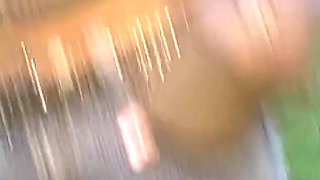 Hot Blonde Teen Dogging Slut Sucks off Two Big Cock Studs in the Woods