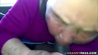 Asian Granny Sucks Black Cock In The Car