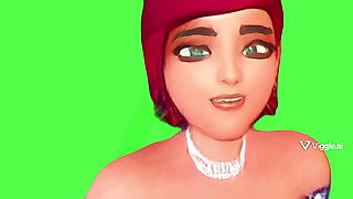 SFW Esmeralda AI animated sensual bikini modeling dance 2