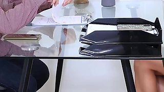 Secretary Making Foot Bitch Out of Her Boss