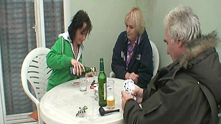 Blonde Granny Licking Cum off a Sexy Teen