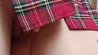 Skinny Schoolgirl in School Uniform Masturbates After School