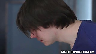 Make him cuckold - cum-covered cuckold r. Sonya Sweet teen-porn