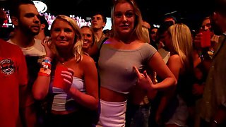 Wild Foam Party with Naked White Slut Flashing Tits and Pussy