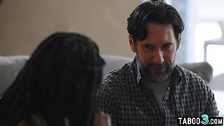 Angry dude taboo humping an ebony mature