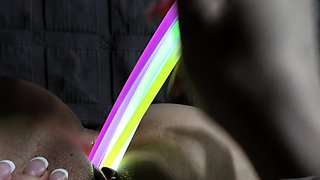 Smoking Teen Gaping Pussy Glowsticks