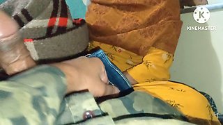 Desi nymph giving a wild handjob and swallowing cum