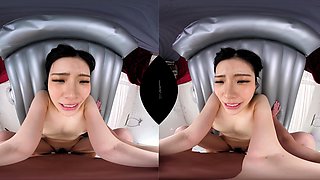 Extreme close up of Japanese teen masturbating