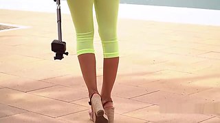 Camel-toe flashing in public