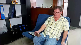 SEXRETARY Office domination, Customer fucks the secretary in the mouth and pussy Scene  1 55