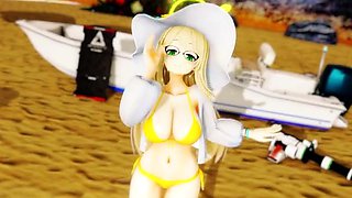 Nonomi entices at the beach