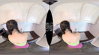 Fucking On The Kitchen Counter And Finishing With A Hardworking handjob - AmateurCouplesVR