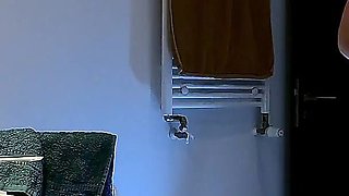 Cute and Hot Sexy Tight Pussy Cheerleader Shows Her Shaved and Wet Pussy Under Her Mini Skirt in the Bathroom