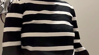 She Just Had to Touch Her Pussy!! Naughty Public Bathroom Masturbation