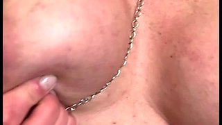 Very Hard Play Nipples by Chain Bondage My Pierced Nipples