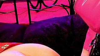 Lesbian Sex with Strap-on in Fetish Clothes - 2 MILFs Play