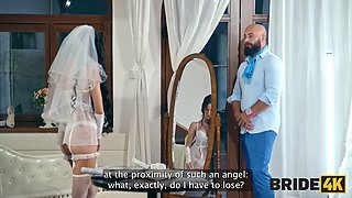 BRIDE4K. Gorgeous and naughty young bride jumped on a big dick while the groom was waiting