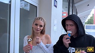 Hunt4k. cool blondie doesn’t mind to have sex with benefits in front of her bf