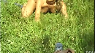 Sweet Pussy rubbing In The Grass - Striptease Clip