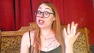 Naughty storytime with petite redhead Mistressthrope while she smokes a cigarette