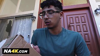 Tiffani Madison gets to unwrap her son's friend's package.