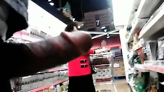 Kinky amateur guy flashing his hard cock in a public place