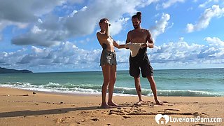 Enjoying the beach in the nude with hubby