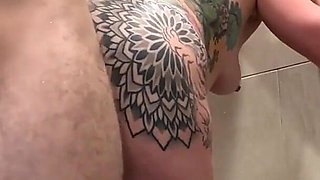 Dickflash Truck Stop Shower Adventure2/4 Cumshot After Destroying Pussy by 9 Inch Truck Driver's Big Dick. Truck Stop Shower