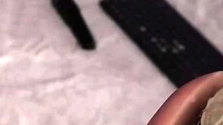 Erotic masturbation with brunette beauty