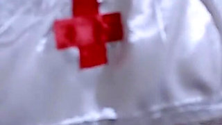 White Nurse Lingerie Masturbation