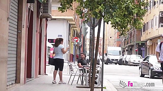 19 years old sex-addicted babe uses her ENORMOUS BOOBS to seduce a random guy!