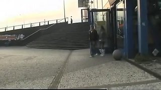Young Couple Fucking At The Bus Station